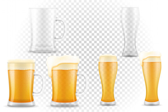 beer in mug transparent stock vector illustration beverage icons