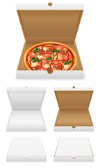 pizza with cheese tomato salami olive champignon onion stock vector illustration fast food icons