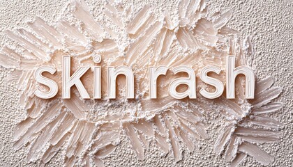a realistic photograph of skin rash banner saying "skin rash",