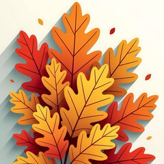 Obraz premium Autumn leaves in vibrant shades of red and yellow create a warm seasonal atmosphere with shadows 