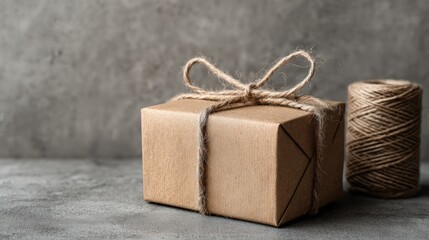 Simple Gift Box With Rustic Wrapping And Glitter