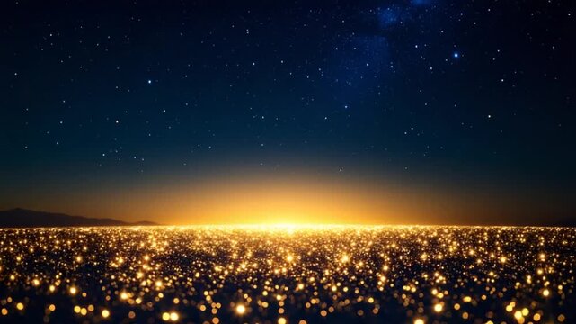 Golden starscape sunrise