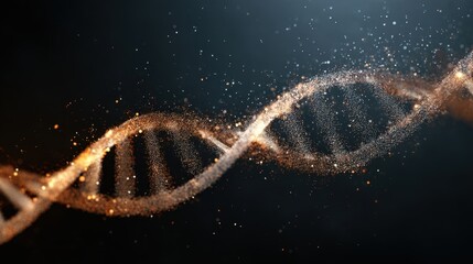 Abstract DNA particle string. Genetic research and science representation. Medical biology illustration for healthcare.