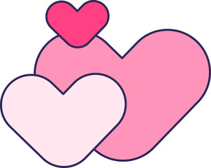 Charming Illustration of Three Hearts Stacked Together with a Black Background