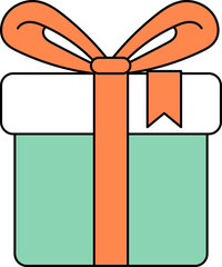 Minimalist Gift Box Illustration with Bow for Celebrations and Special Occasions