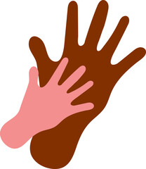 Unity and Support: Diverse Hands Symbolizing Connection and Collaboration Illustration