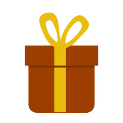 Kwanzaa Gift Zawadi. Simple vector illustration of a minimalist present box with ribbon. Minimal holiday design.
