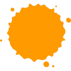 Vibrant Orange Splatter Shape With Small Dots On White Background Isolated Graphic Element For Design