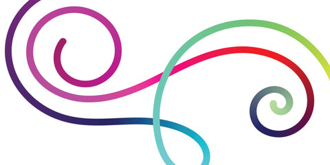 Obraz premium Vibrant swirls dancing across a clean white backdrop create a dynamic, playful energy perfect for modern branding and eye-catching designs