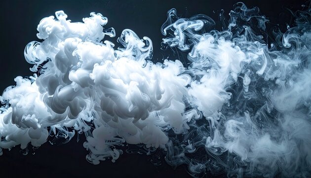 Abstract swirling white cloud formation with bright orange lens flare and dark background digitally rendered cinematic effect