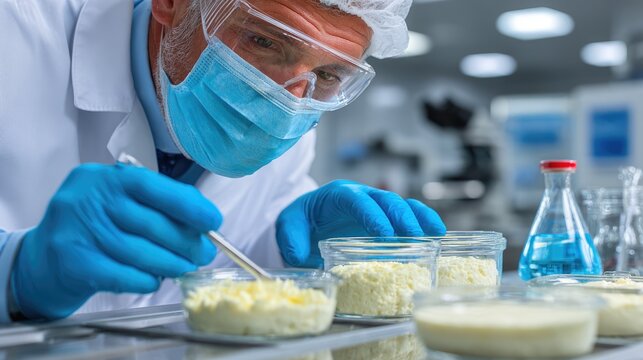 Food Scientist Testing Dairy Products