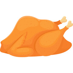 Whole Roasted Chicken with Golden Brown Crispy Skin and Cooked Legs Against a Transparent Background Ready for Serving