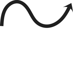 Hand-drawn black arrow, vector & PNG direction icon