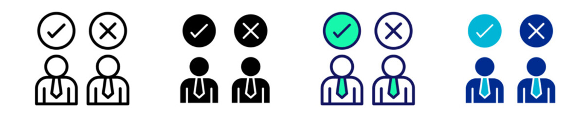 Obraz premium Candidate Evaluation Icon Set Multiple Style Collection