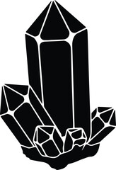 Silhouette vector of crystal cluster quartz gemstone design Illustrator