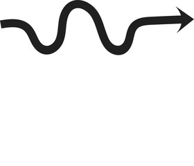 Minimal black curved arrow icon PNG – simple right-pointing directional vector on white background