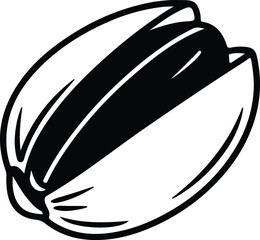 Silhouette vector open pistachio nut showing nut meat Illustrator
