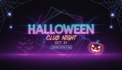 Halloween club night bash city venue event announcement nightlife festive