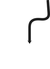 Sharp Turn Down Arrow Vector Icon