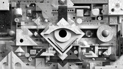 Geometric shapes eye symbol abstract design