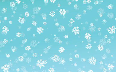 Merry Christmas or happy new year design. Holiday decoration on color background. Greeting vector card, banner, celebration concept with snowflakes. Invitation mock up.