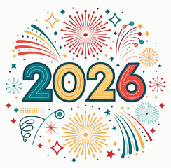 Creative 2026 New Year Graphic Vector Art