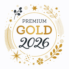 Premium Gold 2026 Poster Vector Art