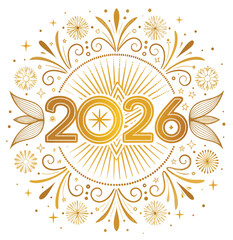 Golden 2026 New Year Vector Art Design