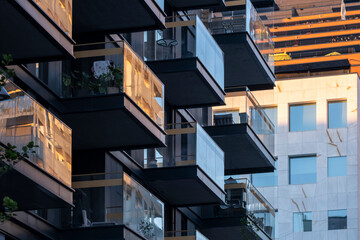 Concrete structure detail with repetitive lines and abstract geometry in soft light, presenting minimalist design and a neutral background suited to contemporary architectural visuals and graphic uses