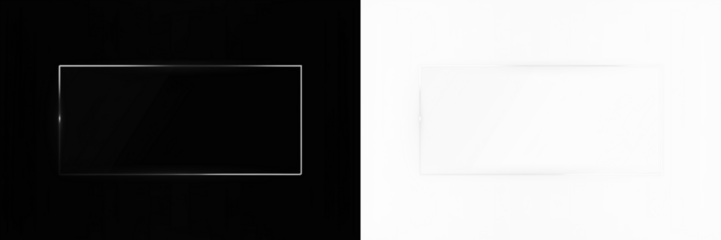 Black and white PNG overlay featuring a blank rectangular space on contrasting backgrounds, ideal for creative design projects and digital mockups with copy space