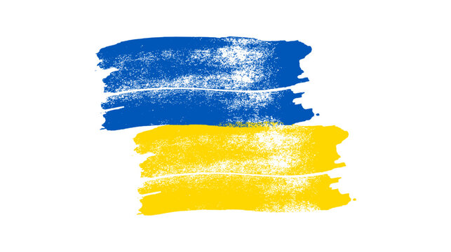 Ukrainian national flag in grunge style - Powered by Adobe
