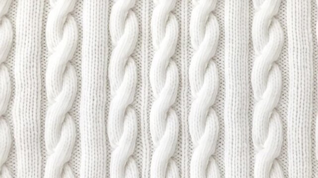 Knitting tutorial showing cozy white cable stitch pattern for winter garments