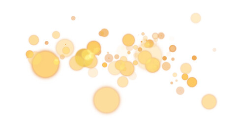 Golden bokeh sparkle light overlay transparent PNG.
