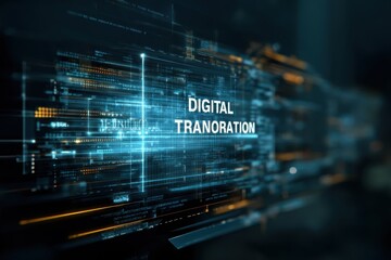 Digital Tranoration Abstract Financial Technology and Innovation Concept Digital Data Flow and Modern Technology Solutions Futuristic Business Analysis
