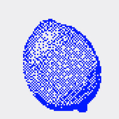 Lemon is a sour citrus fruit. Pixel art  isolated on a white background. 8-bit 2D game assets sheet. vector graphics