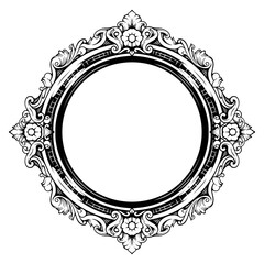 line art drawing illustration of vintage frame victorian