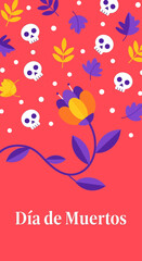 Celebrating dia de muertos, vector illustration