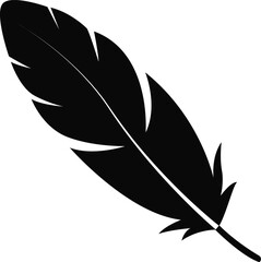 Obraz premium black turkey feather icon vector illustration.