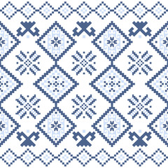 Southwest Native seamless pattern ethnic tribal Aztec geometric Pixel art Navajo Native American fabric earth tone design vector for textile print