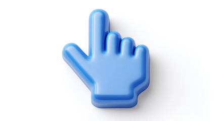 Obraz premium 3d Click pointer cursor hand icon on white background 3d illustration Stock Illustration