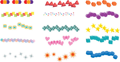 Colorful Decorative Scatter Elements Vector for Confetti