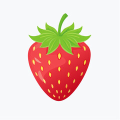 Obraz premium Simple vector strawberry with seeds, clean clean background