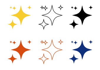 Sparkle and Shine Vector Icon Set – Star Glitters Collection