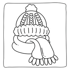 Bold and Easy Cozy Winter Coloring Pages, Cute Christmas Bold and Easy Coloring Pages, Line Art, Vectors Illustration, Black and White, 8.5x8.5