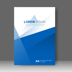 Fototapeta premium Business cover design with Blue and white shape abstract Background. for cover book. Annual report. Brochure template, Poster, catalog. Simple Flyer promotion. magazine. Vector illustration