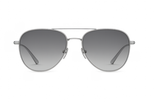 Aviator style sunglasses with gradient lenses on transparent background - Powered by Adobe