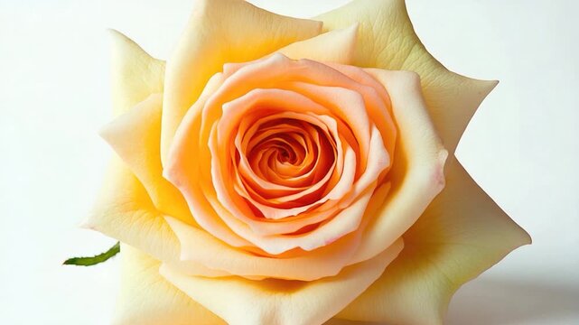 A single yellow rose sits on top of a white table, perfect for decoration or gift-giving