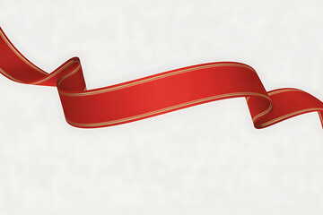 Elegant red ribbon gracefully curves, conveying celebration, honor, and a sense of momentous occasion.