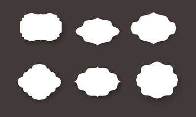 Set of vintage frames, collection of retro labels, badges and banners vector decorative elements