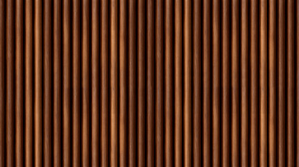 SEAMLESS fluted wall panel background, natural brown wood texture, modern decorative accent wall, half-round wooden slats.